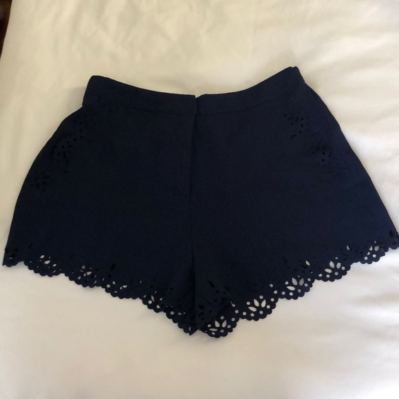 A. Peach Pants - Navy Blue Shorts